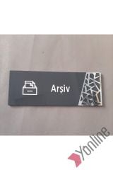 Gümüş Detaylı Arşiv Kapı İsimliği