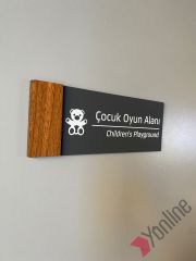 Wooden Serisi Çocuk Oyun Alanı Kapı İsimliği