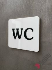 Beyaz Minimal WC Levhası
