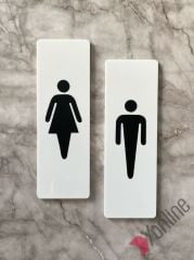 Beyaz Minimal Dikey WC Levhası