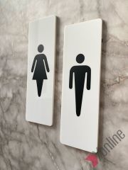 Beyaz Minimal Dikey WC Levhası