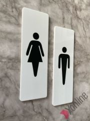 Beyaz Minimal Dikey WC Levhası
