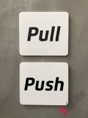 Beyaz Minimal Push-Pull Uyarı Levhası