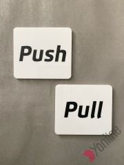 Beyaz Minimal Push-Pull Uyarı Levhası