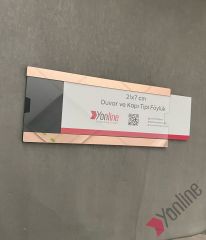 Kapı ve Duvar Tipi Kolay Değiştirilebilir Pembe Altın Aynalı A4 1/3 Föylük