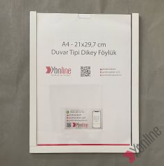A4 Dikey Kolay Değiştirilebilir Beyaz Kapı ve Duvar Tipi Föylük Pano