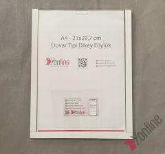 A4 Dikey Kolay Değiştirilebilir Beyaz Kapı ve Duvar Tipi Föylük Pano