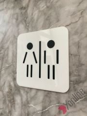 Parlak Beyaz Minimal WC Levhası