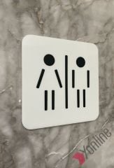 Parlak Beyaz Minimal WC Levhası