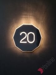 Diamond Dekagon Serisi Işıklı Kapı Numarası