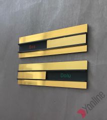 Altın Boş-Dolu Değiştirilebilir Kapı İsimliği