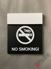 Mat Siyah No Smoking Uyarı Levhası