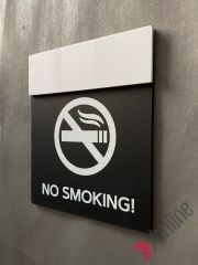 Mat Siyah No Smoking Uyarı Levhası