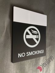 Mat Siyah No Smoking Uyarı Levhası
