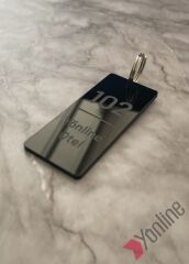 Minimal Siyah Otel Oda Anahtarlığı